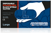 Quantum Black Nitrile Gloves - Large