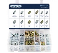 ASSORTED BOX OF BRAKE NUTS (BOX OF 145 PIECES)