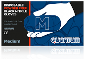 Quantum Black Nitrile Gloves - Medium